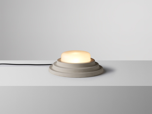 Honey Table Lamp - Ceramic, Raw, White Glass